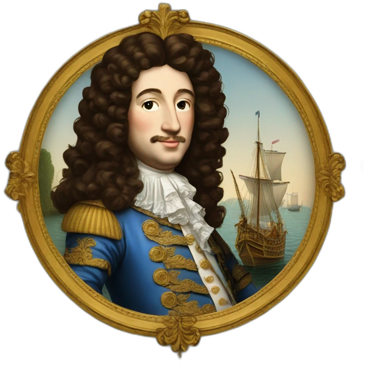 Louis XIV sur un bateau emoji