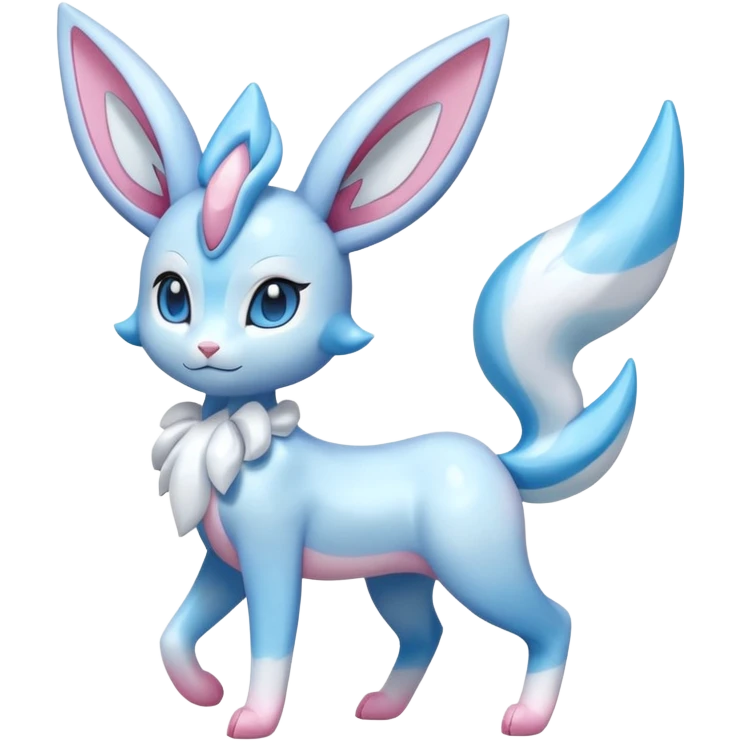 Shiny Sylveon-Amaura-Fakémon-hybrid-creature (full body)  emoji