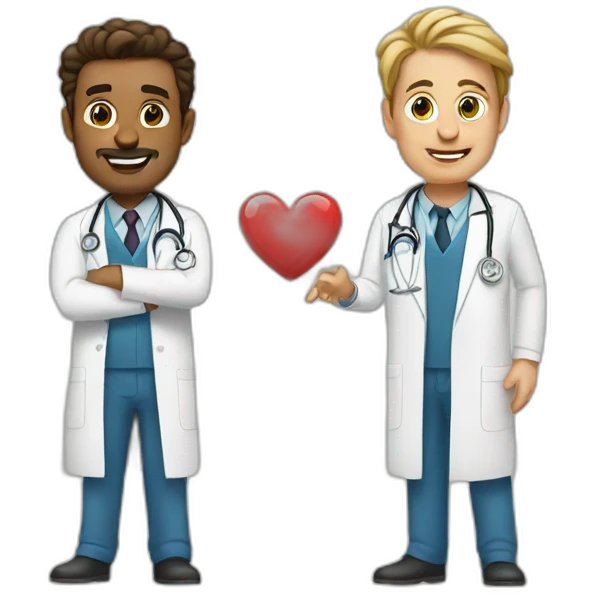 Two doctors in love emoji