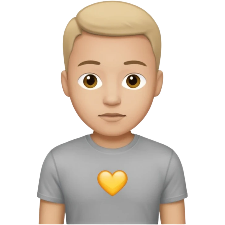 A man, shot from the center of his chest, but wearing a T-shirt, light skin tone emoji