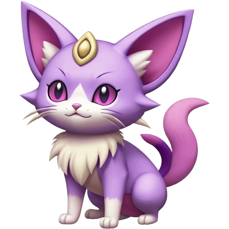 Meowth-Espeon-Skitty-Pokémon-Fakémon-hybrid-creature (full body) emoji