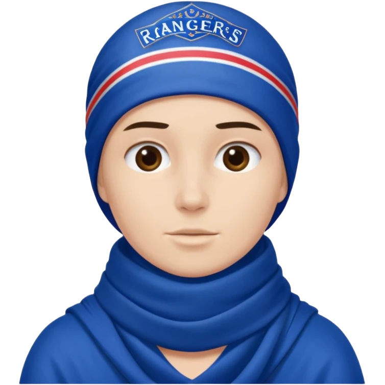 Glasgow rangers fan wearing scarf no head covering emoji