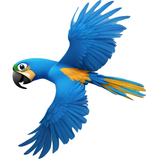 Blue Macaw Flying emoji