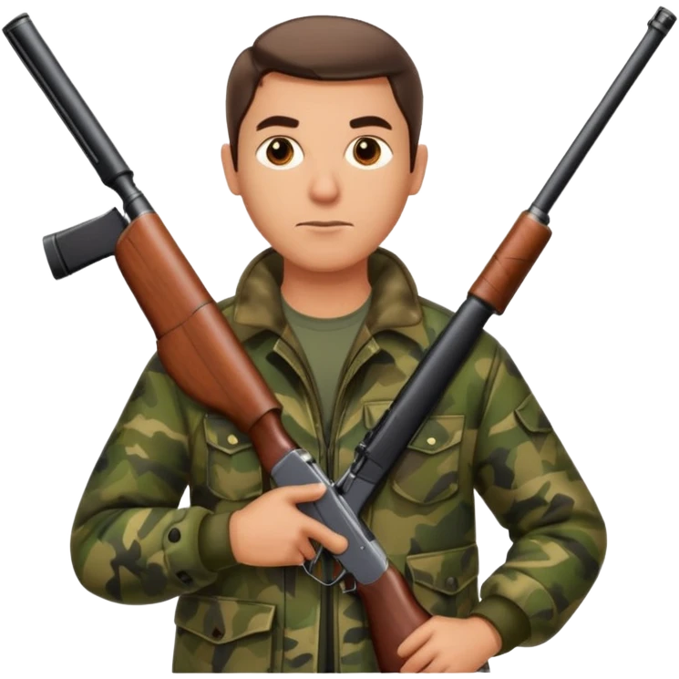 man hunter with a shotgun slung over shoulder, confident stance emoji