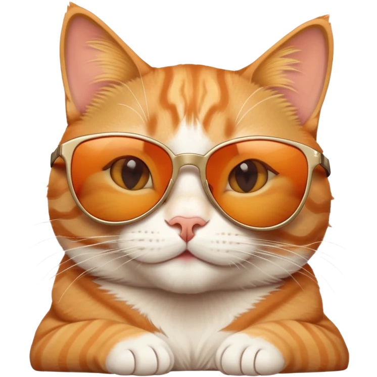 happy cat lounging wearing sunglasses emoji