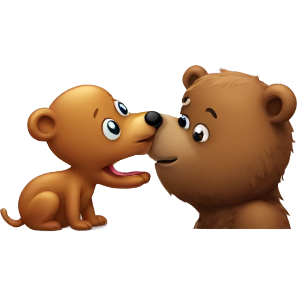 worm kissing a bear emoji