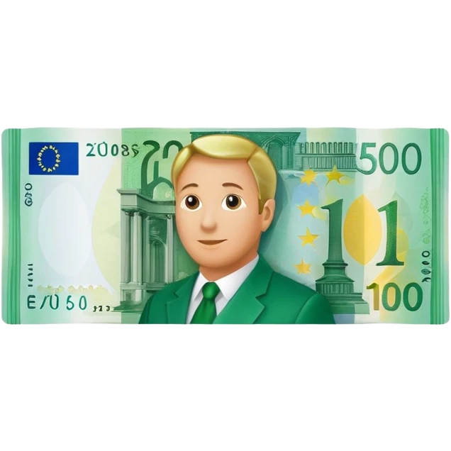 shiny green euro bill emoji