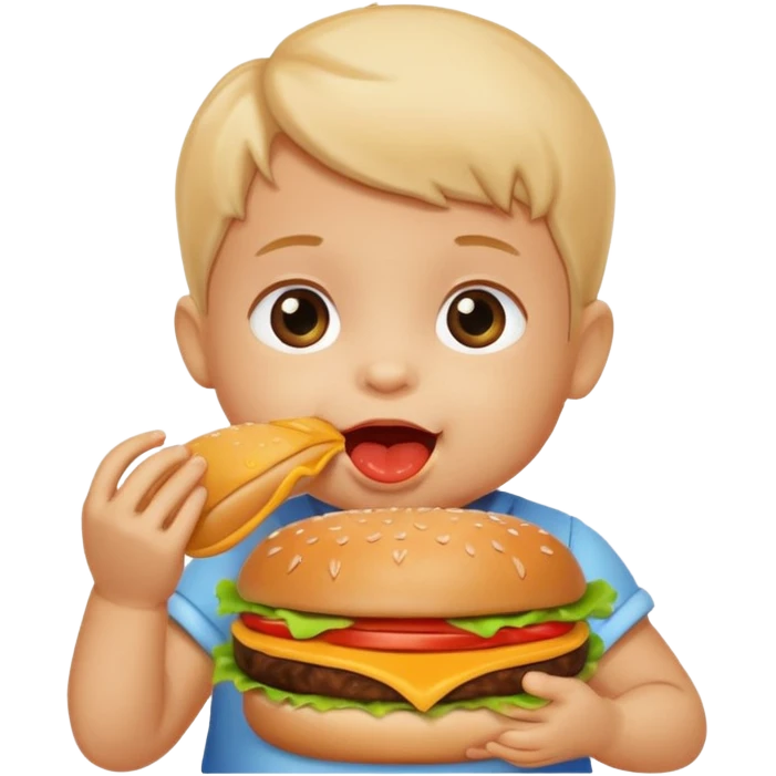 hamburger eating baby emoji