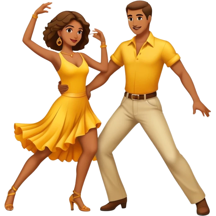 a man and a woman salsa dancing together, energetic movement emoji