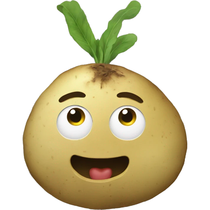 a potato on the train emoji
