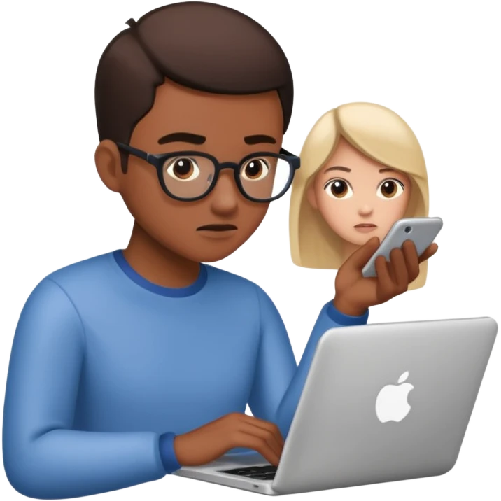 online research in laptop and black friday deals emoji