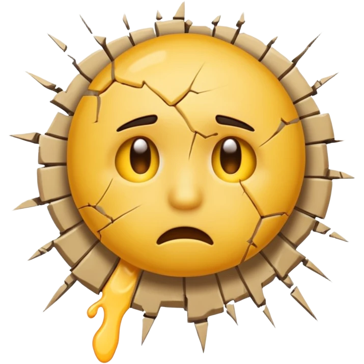 Грустный смайлик бьётся о стену emoji