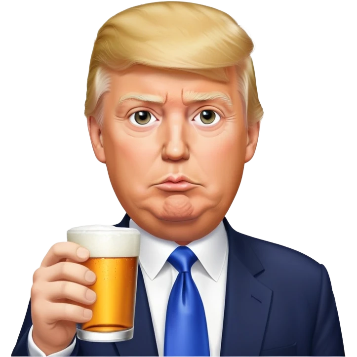 Donald Trump drinking a Michelob ultra emoji