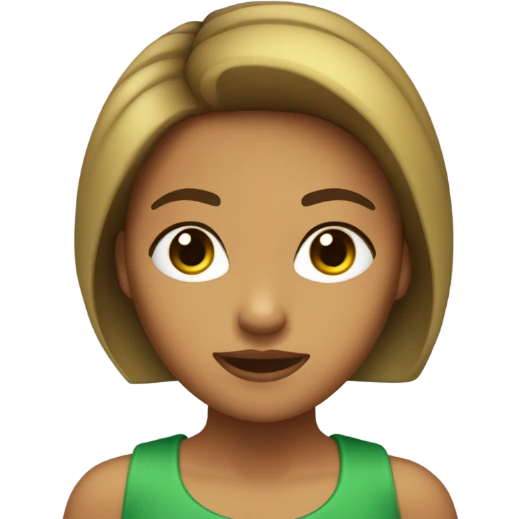 chica cabello marron ojos verdes emoji