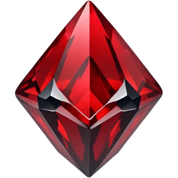 iOS sticker, dark fantasy crystal, monochrome red, minimal emoji