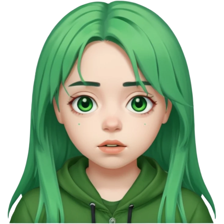 Billie Eilish green hair emoji
