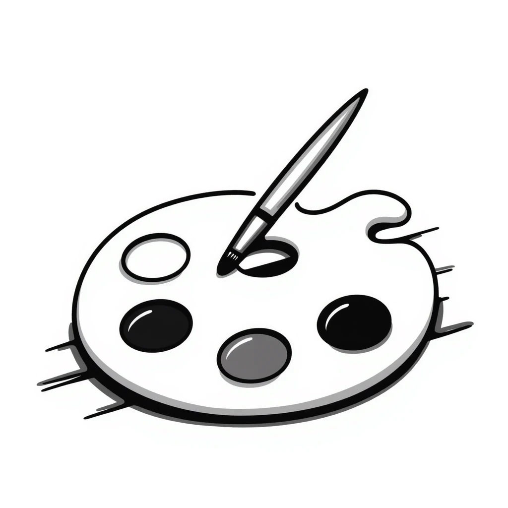 art palette with paintbrush emoji