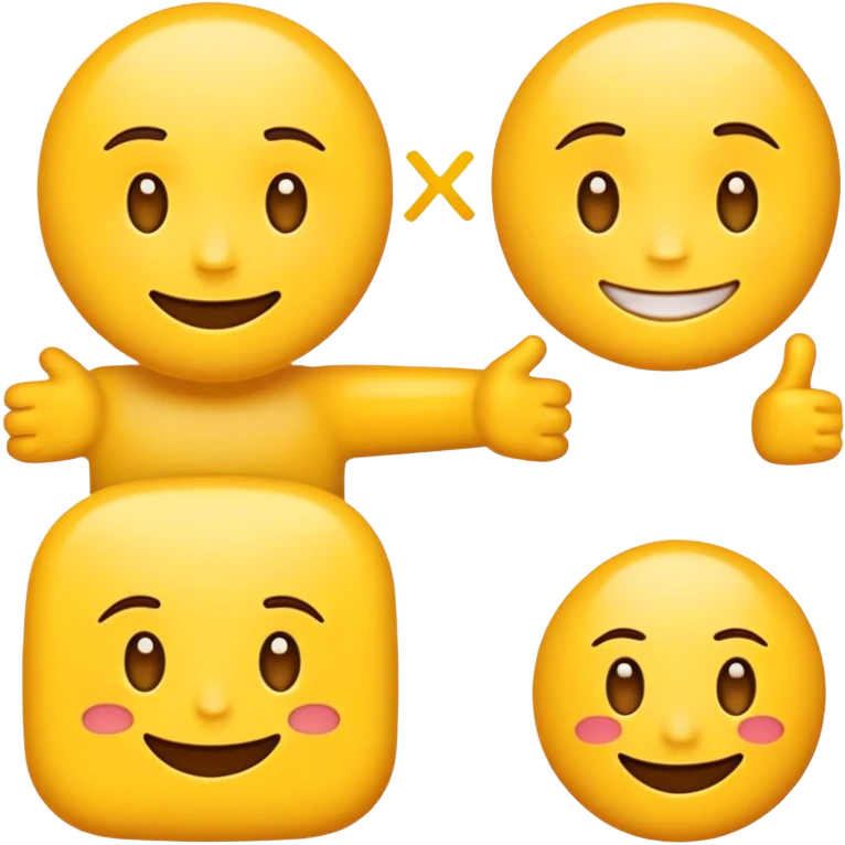 Cartoon emoji with exactly two X characters and one 1 character arranged as X1X emoji