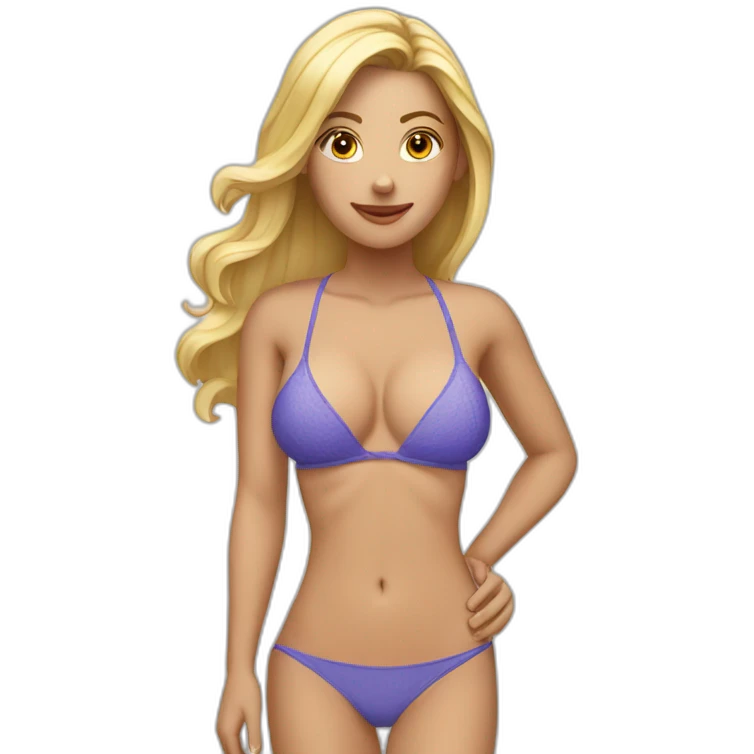 Caucasian woman bikini pose emoji