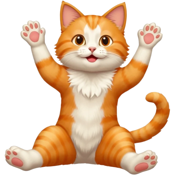 Funny Cat with feet in the air emoji