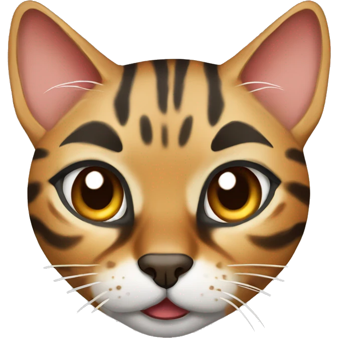 Bengal cat with angry face emoji