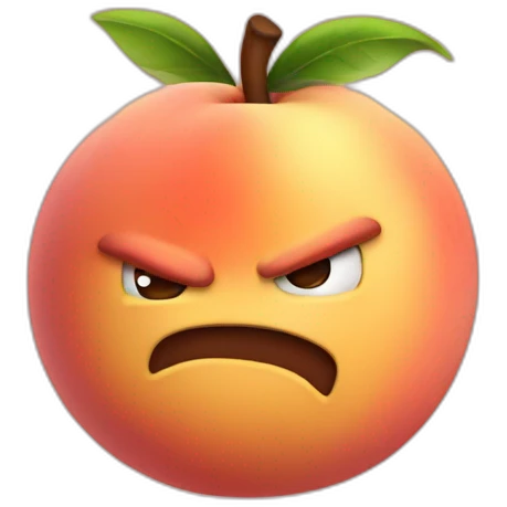  peach, angry emoji