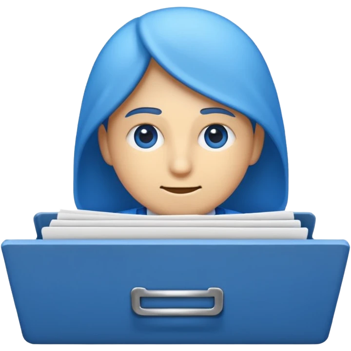 Un emoji de gestor de archivos inspirado en hyperos, sin cara y serio emoji