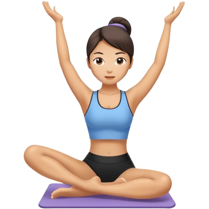 asian female doing pilates emoji