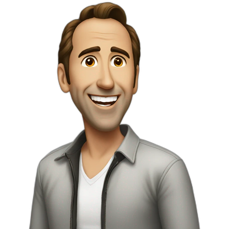 Nicolas Cage insanely smiling emoji