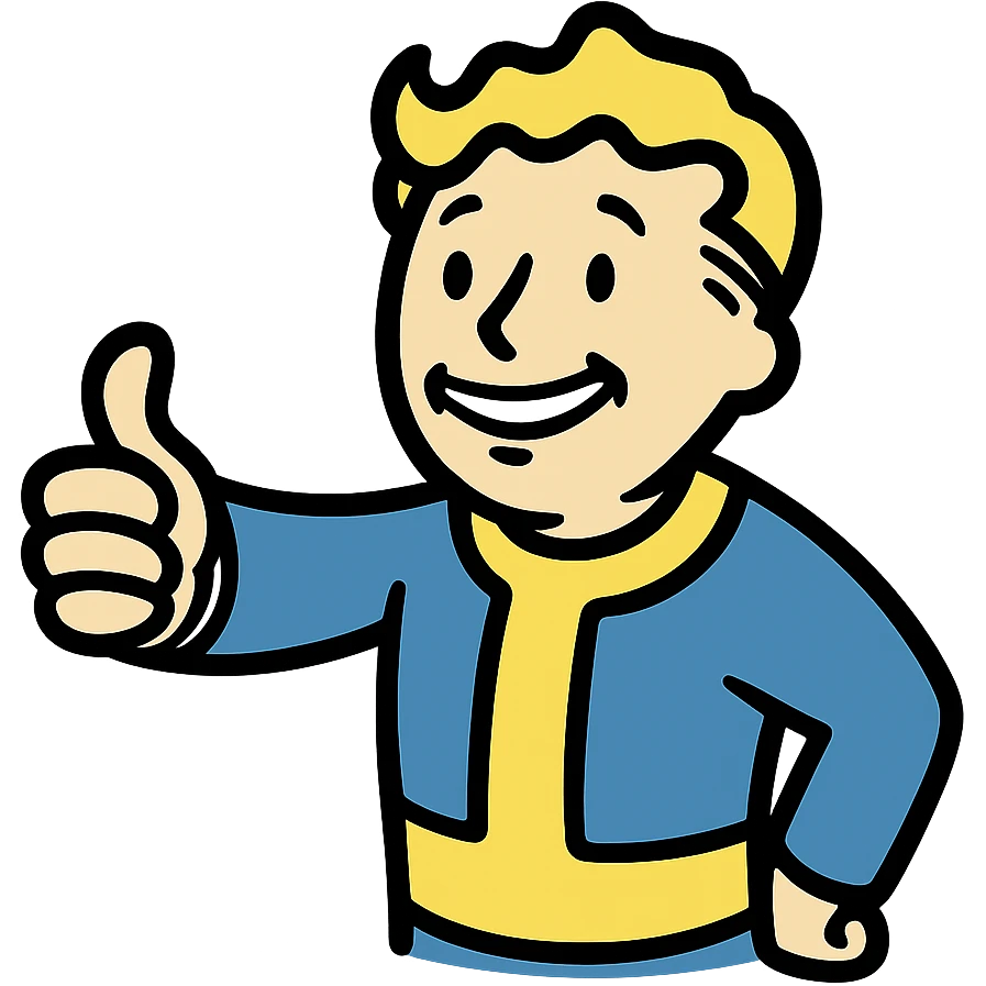 Vault Boy from Fallout giving a thumbs-up emoji