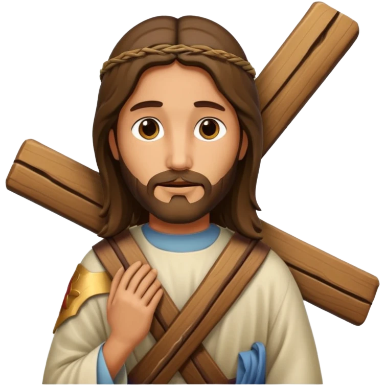 JESUS CARRYING HIS HEAVY CROSS ON HIS BACKK emoji