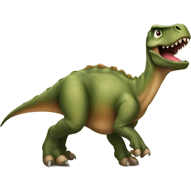 Dinosauro che batte il cinque a un cane emoji