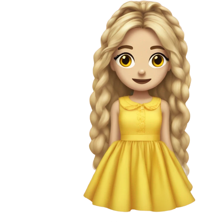 sabrina carpenter in yellow baby doll dress emoji