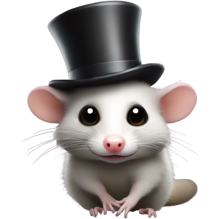 Opossum with a top hat emoji