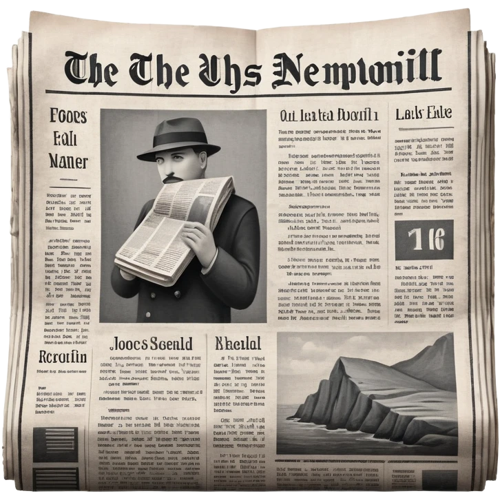 generate realistic detailed news paper emoji