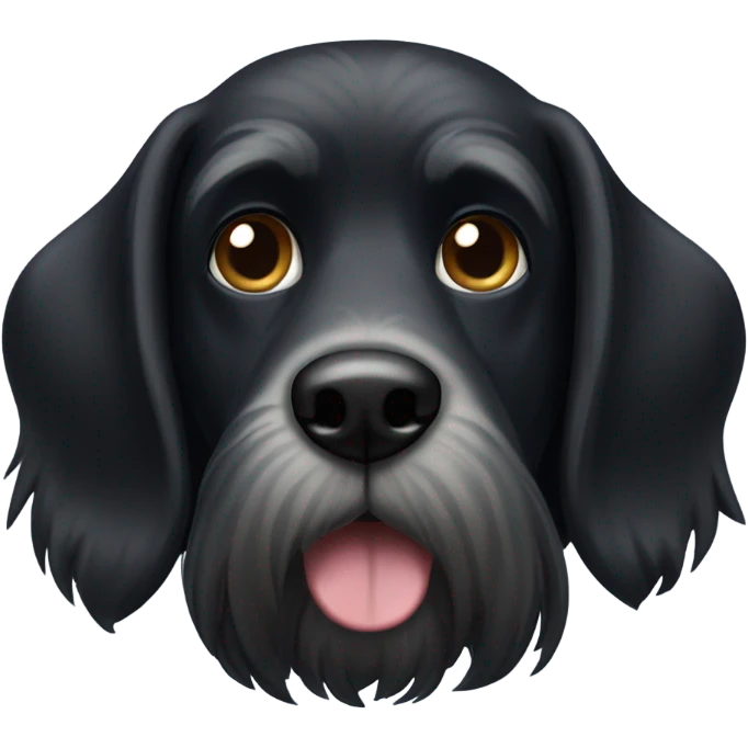 black dog with balck beard on chin emoji