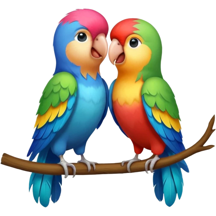 A beautiful love birds singing emoji