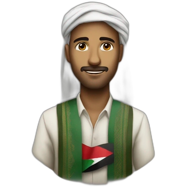 man wear palestine cloths emoji
