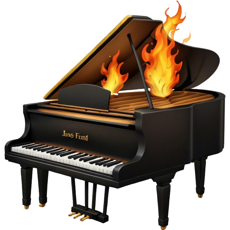 Piano on fire emoji