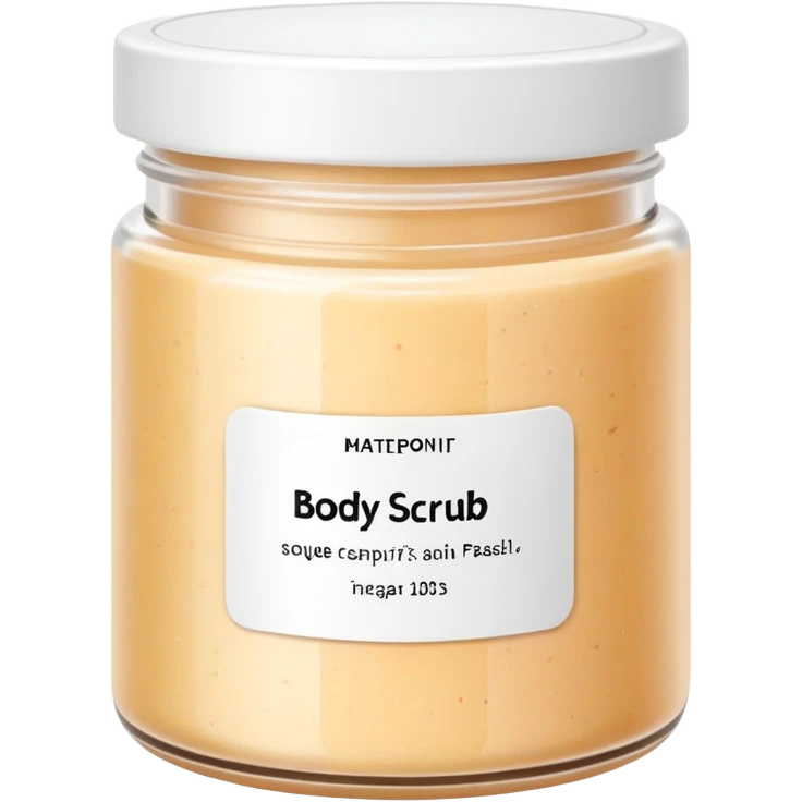 body scrub pot with label emoji