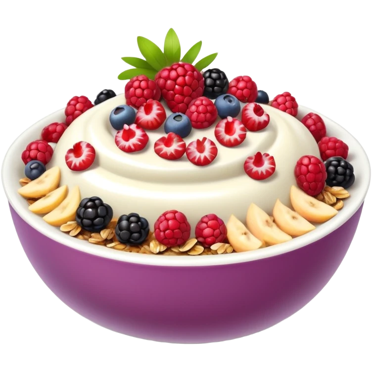 Yoghurt bowl with fruit emoji