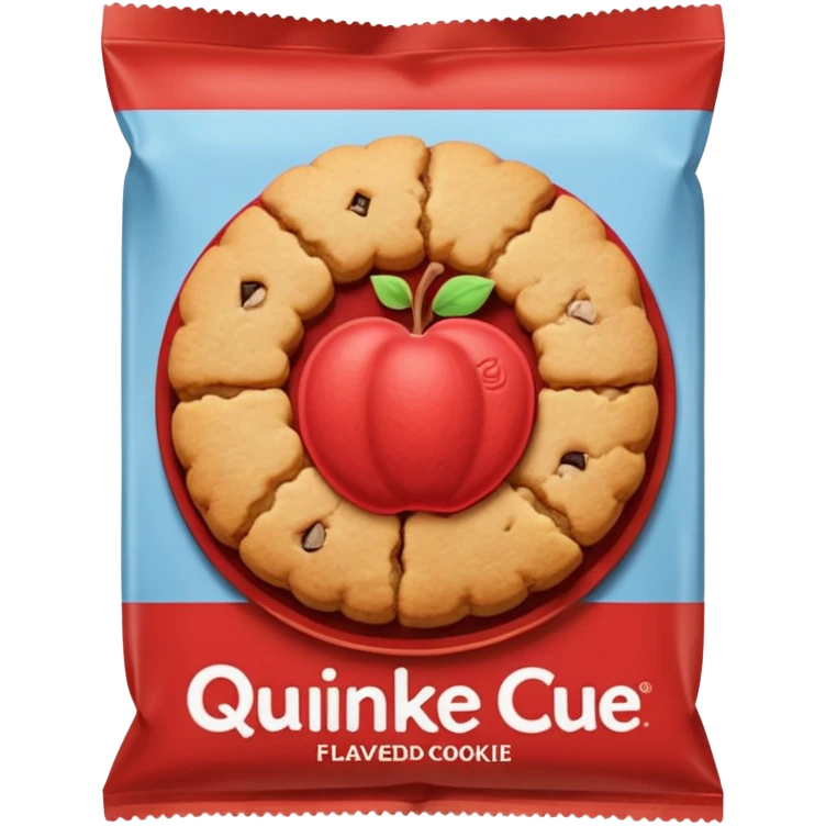 Emoji of a package of quince-flavored cookie-type biscuits, with some round biscuits and the red center visible. emoji