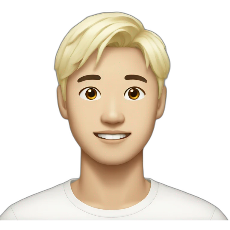 Korean with short bleached blond hair in his 20s emoji
