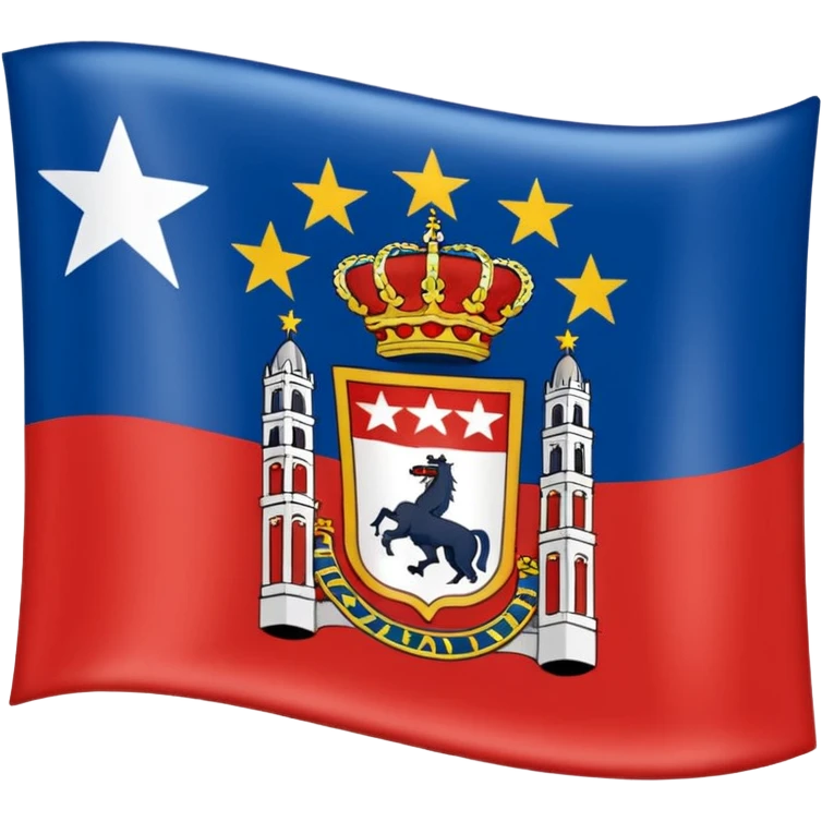 La bandera de la Comunidad de Madrid con sus 7 estrellas blancas emoji