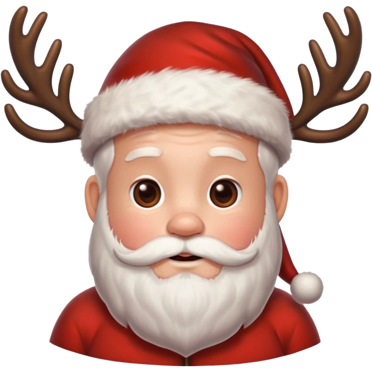 cute reindeer with santa emoji