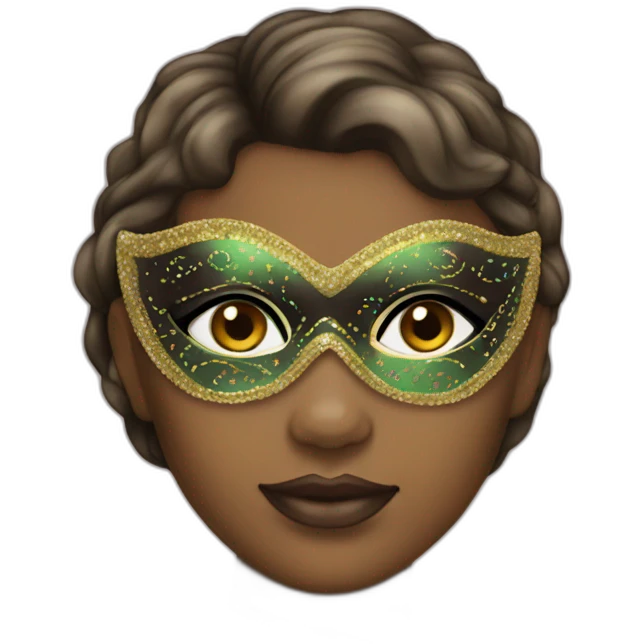 girl mardi gras mask neutral skin emoji