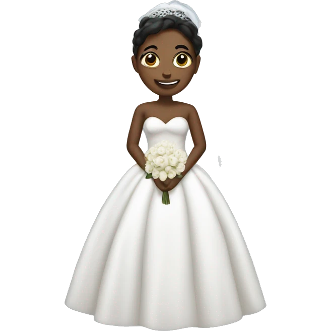 Black an in a wedding dress emoji