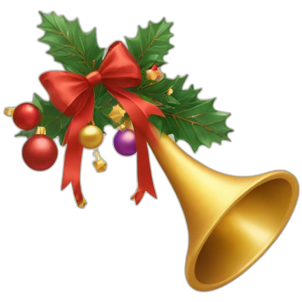 horn with christmas toys fly out emoji