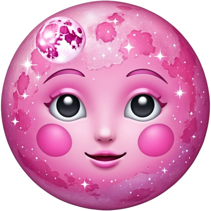 Pink sparkly moon emoji
