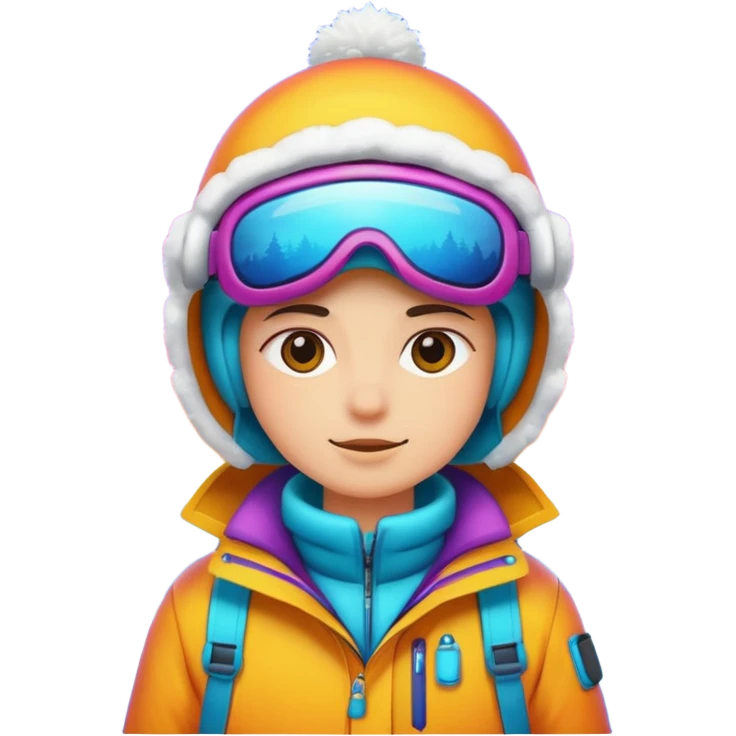 skies,colorful, Snow Gear,negative: character. emoji